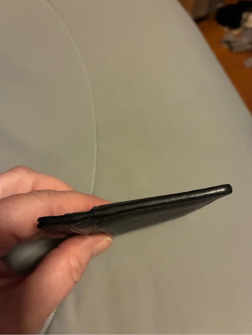 Michael Kors Black Leather Slim Card Case with Logo